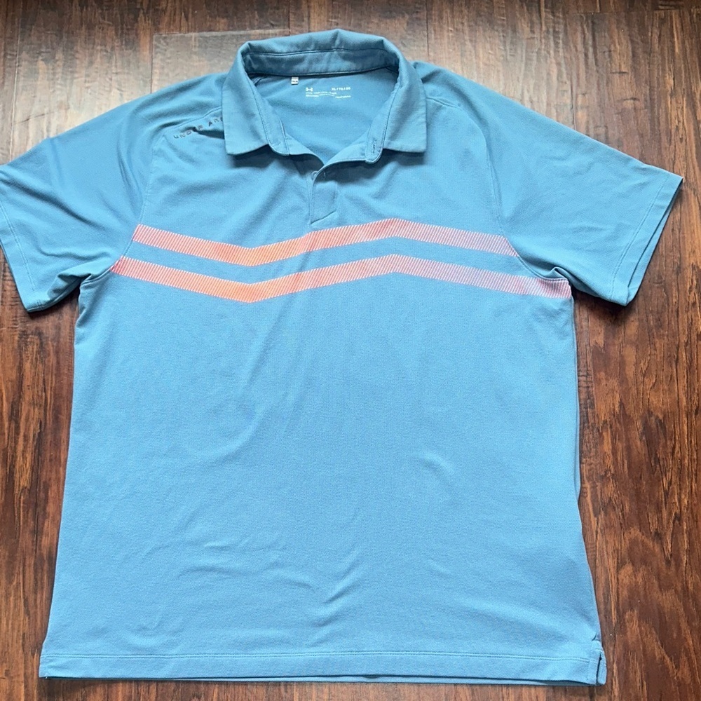 Men's Blue Polo Shirt size XL headgear under armour